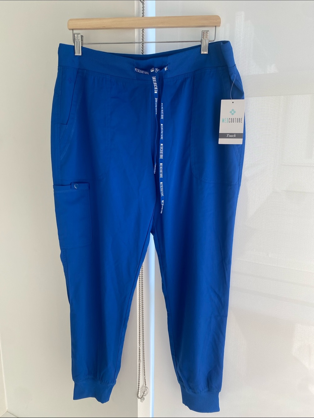 NWT Med Couture Royal Blue Medical Scrubs Jogger Pants Size Large